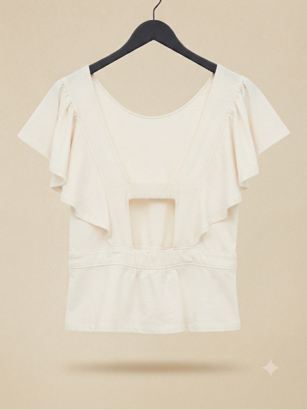 Banana Republic Ruffle Sleeve Open Back Top - Picture 2 of 4